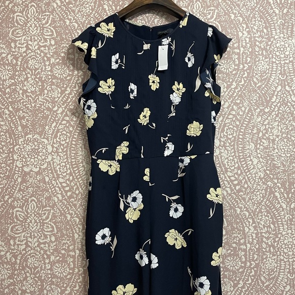 ANN TAYLOR Maxi Navy Jumpsuit - Picture 2 of 4